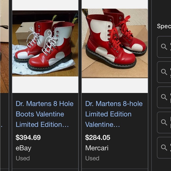 DR MARTENS 8 hole limited edition valentines heart red boots size 6 LIKE NEW - Picture 2 of 10